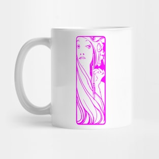 Alphonse Mucha "the muse of art" (pink) Mug